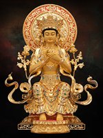 Statue de Bouddha Maitreya assis en cuivre pur, imprimée en héliogravure, de Chine continentale, pour la décoration de la maison et du salon