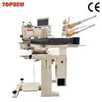 Máquina de coser industrial con alimentación por aguja para ribeteado de cintura TS-1104UTC, máquina de coser automática para jeans
