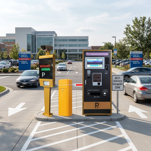   Solution de stationnement intelligente facile à déployer avec barrière de reconnaissance de plaque d'immatriculation et borne de paiement automatisée, adaptée aux centres commerciaux - Product Image 1