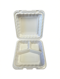 Contenitore a 3 Scomparti con Coperchio in PP Bianco per Microonde, Serie Mfpp H-PP993 9x9 di 3h Corporation, Stile Casual - Product Image 1