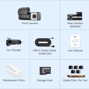 Vente en gros <span class=keywords><strong>AZDOME</strong></span> M360 4K GPS 5.8G Wifi ADAS 24H Mode de stationnement WDR G-Sensor GPS Dash Cam 2ch double objectif détection AI voiture boîte noire - Product Image 3