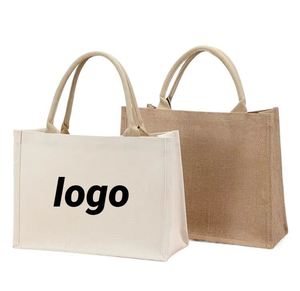 Bolsa de Compras Ecológica con Logotipo Personalizado, de Alta Calidad, Forma Cuadrada, Laminada, Impermeable, de Lona y Algodón, para la Playa - Product Image 1