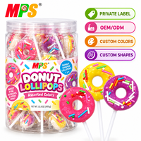 Bonbons durs fruités en forme de beignets personnalisés en usine, sucettes