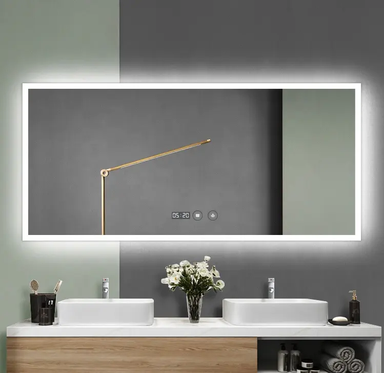 Mode-Design Badezimmer Wand Montiert LED Zurück beleuchtete Smart Eitelkeit Spiegel mit Nebel Freies