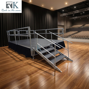Plataforma de Escenario de Aluminio de Ensamblaje Rápido, Sistema de Escenario Completo con Faldones y Barandas de Protección - Product Image 2