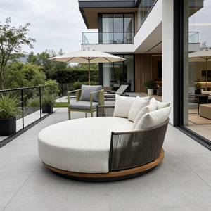 Meubles d'extérieur et d'intérieur modernes, canapé de <span class=keywords><strong>jardin</strong></span> pivotant pour 2 personnes avec coussins imperméables pour utilisation dans les cours d'hôtels - Product Image 5