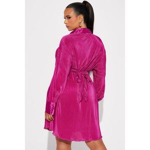 Vestido de Manga Larga con Cuello de Solapa y Cordones, Diseño Nuevo, Venta al Por Mayor - Product Image 5