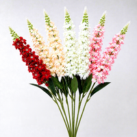 Bunga Pernikahan Delphinium Snapdragon Buatan, Dekorasi Rumah Warna Violet, Rangkaian Bunga Sutra Realistis Lembut, Tersedia Berbagai Warna