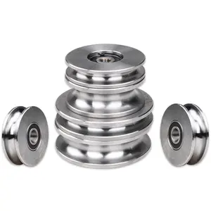 U groove roda track bantalan khusus roda roller jalur baja 45 roda katrol kabel roda