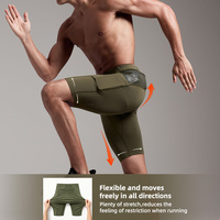 Shorts de compression personnalisés pour hommes, multi-poches, 4 pouces, pour la course à pied, le marathon, et l'entraînement en salle de sport, haute élasticité
