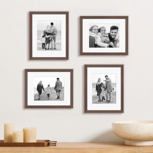 Set di 4 Cornici Rettangolari 11x14 per <span class=keywords><strong>Foto</strong></span> 8x10, in Legno Massiccio con Vetro HD, Decorazione da Parete - Product Image 4