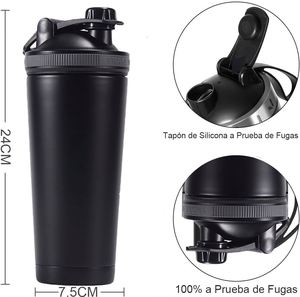 Custom Logo 25oz 750ml Sport Double Wall Insulated Stainless Steel <b>Protein</b> Shaker <b>Bottle</b> Wholesale Gym Sport Shaker Cup - Product Image 2
