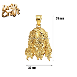 Hip-Hop Jesus PVD-Anhänger, 316L Edelstahlguss, Vakuum-Galvanisierung, Heilige Familie Porträt, Wasserdichte Qualität - Product Image 5