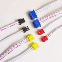 Konektor Kabel Elektronik XH 2.54mm Male Female Plug Socket Kabel Pita Datar Bergaris Merah-Putih Berlapis Timah Tembaga