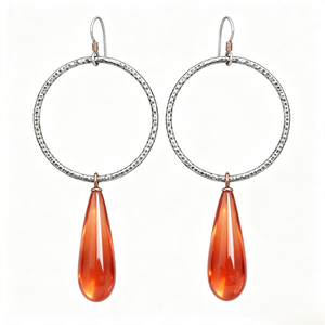 Orecchini Pendenti in Stile Vintage con Agata Rossa e Amazzonite, Argento Sterling 925, Orecchini a Goccia Martellati, Gioielli Fatti a Mano - Product Image 2
