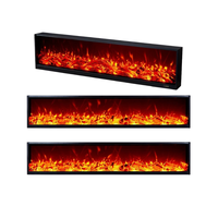 Cheminée Électronique Encastrée avec Simulation de Flamme de Bois, Armoire Chauffante Décorative, Éclairage d'Ambiance pour Salon et Maison