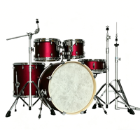 Batterie acoustique professionnelle 5 pièces avec coque en peuplier et 3 cymbales métalliques pour le rock, le jazz, la pop, pour adultes