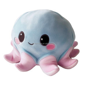 Peluche de <span class=keywords><strong>Pulpo</strong></span> Grande <span class=keywords><strong>Reversible</strong></span> con Diseño Lindo Bordado Personalizado, <span class=keywords><strong>Rojo</strong></span> y Rosa, Súper Suave, Empaquetado en Bolsa OPP - Product Image 1