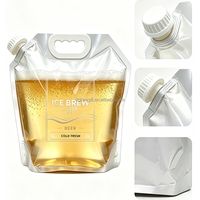 Pochette souple en PE de 5L avec grand bouchon verseur facile pour bière, impression par gravure