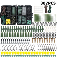 YOUME 300-420 pièces/boîte Kit de matériel de pêche à la carpe, ensemble d'accessoires de pêche, matériel de pêche, pivot, crochet à carpe, anneaux fendus