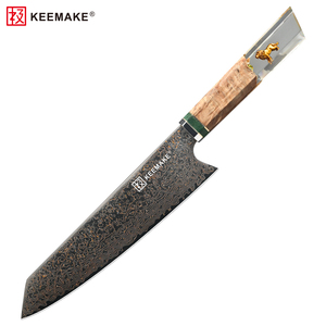 <span class=keywords><strong>Couteau</strong></span> de chef japonais KEEMAKE de 8 pouces, <span class=keywords><strong>couteau</strong></span> Kiritsuke de haute qualité en acier <span class=keywords><strong>Damas</strong></span> japonais à 33 couches avec manche en résine en forme de lion - Product Image 1