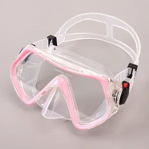 Buena calidad gran vista tensión ajustable silicona transparente natación <span class=keywords><strong>snorkel</strong></span> máscara cubierta nariz buceo máscara <span class=keywords><strong>gafas</strong></span> - Product Image 2