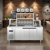 Comptoir de bar pour salon de thé chinois, station de cocktails, évier en acier inoxydable, table de travail pour bar à eau, comptoir à bubble tea