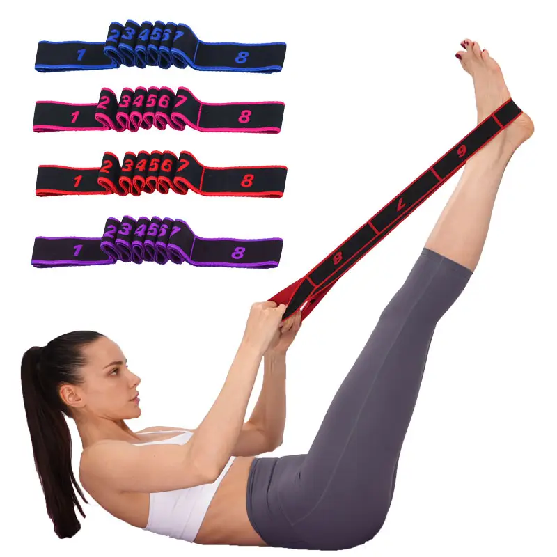 Women latin trainer pilates ballet fitness exercise dance looped resistance band elastic belts yoga stretch strap