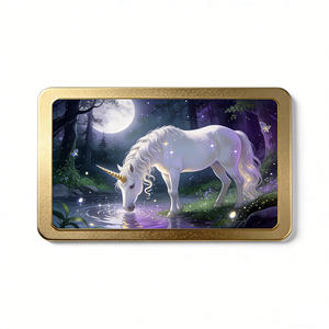 Lingotto Placcato Oro a Tema Unicorno con Stampa UV Personalizzata, Artigianato Premium Durevole da Regalo, Souvenir <span class=keywords><strong>Fantasy</strong></span> da Collezione con Finitura Lucida - Product Image 4
