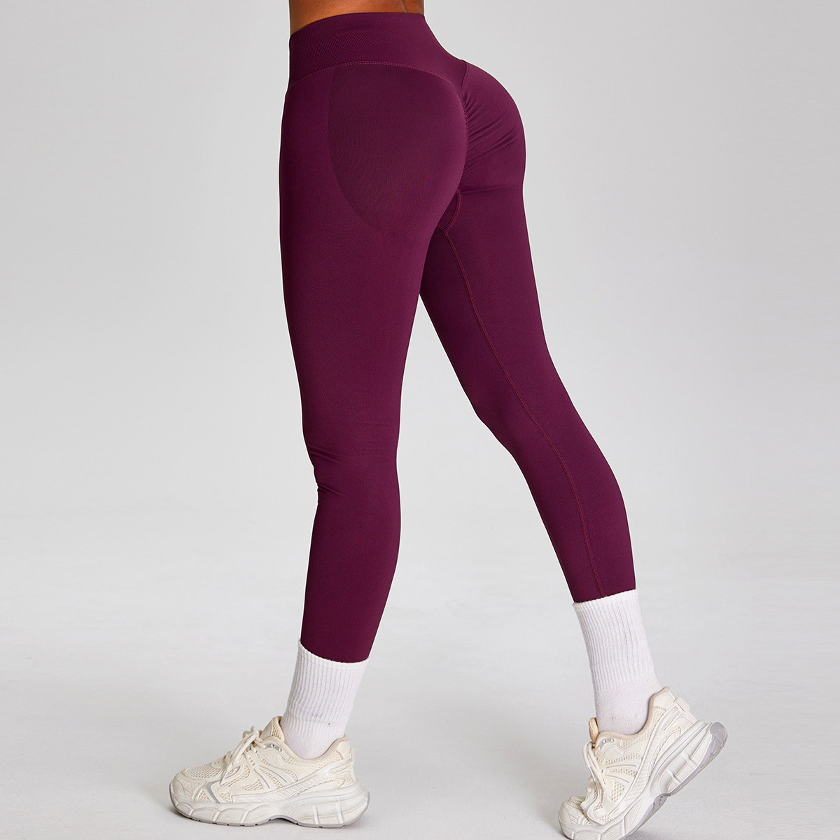High-Waist Nude Tummy Control Long Yoga Leggings for Women Breathable Quick-Dry Workout Pants