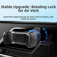 Support de téléphone de voiture automatique à navigation créative en ABS, flexible à 360 degrés, fixation par clip pour grille d'aération et sortie de climatiseur de bureau 4.5-7