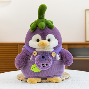 Peluche de Pingüino Berenjena, Muñeco para Máquina de Garras con Colgante, Lindo Regalo y Adorno de Dibujos Animados al por Mayor - Product Image 4