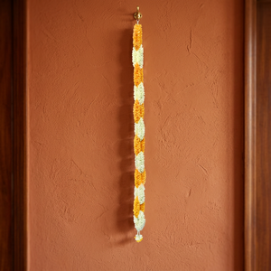 Guirnalda de Flores Artificiales Sakad Ladi de Plástico Naranja y Blanco AFF-Garland-12.4 para Colgar en Interiores, NUEVO PRODUCTO, 750 Unidades por Pieza - Product Image 3