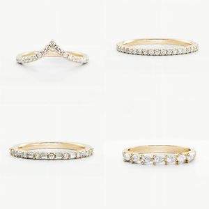 Bagues de fiançailles en diamant de laboratoire personnalisées, ovale, poire, marquise, éternité, empilables, en diamant synthétique - Product Image 2