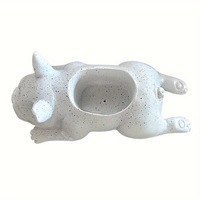 Liegender Französische Bulldogge Harz-Sukkulententopf mit Betonoptik, Tierfigur, nordische Heim- und Gartendeko, Großhandelsgeschenk, OEM Tischdeko