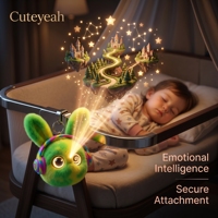 Cuteyeah Conejito Verde Lima con Control por Aplicación, Peluche Inteligente que Habla, Juguete Educativo Temprano, Compañero de Aprendizaje en Más de 60 Idiomas, Lavable