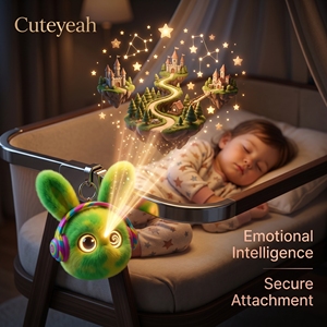 Conejito <span class=keywords><strong>Verde</strong></span> Lima con Control por Aplicación, Peluche Inteligente que Habla, Juguete Educativo Temprano, Compañero de Aprendizaje en Más de 60 Idiomas, Lavable - Product Image 2