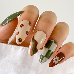 <span class=keywords><strong>Uñas</strong></span> Postizas Personalizadas de Lujo, Estilo Stiletto Largo, Francesas, Metálicas, Negras, Azules, Almendradas, Acrílicas, Adhesivas - Product Image 4