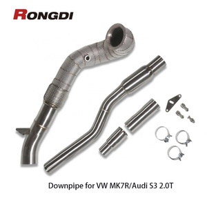 Tubo de Escape de Alto Rendimiento Rongdi, Acero Inoxidable 304, Acabado Cepillado, Protector Térmico, para Audi S3 VW GOLF MK7R/7.5R 2.0T - Product Image 5