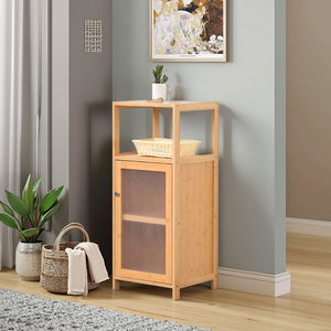 <strong>Bathroom</strong> Floor Cabinet <strong>Bathroom</strong> <strong>Storage</strong> Organizer Rack Stand Multifunctional Bamboo <strong>Corner</strong> <strong>Unit</strong> - Product Image 1