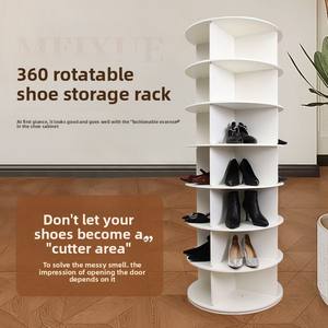 Scarpiera Girevole Semplice Multistrato Organizzatore a <span class=keywords><strong>360</strong></span> Gradi Libreria in Plastica per Ingresso di Casa o Studenti - Product Image 1