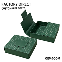 Coffret Cadeau de Luxe Personnalisé en Papier Rigide Vert avec Fermeture Magnétique et Doublure Intérieure Sur Mesure pour Produits de Luxe