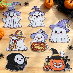 Vente en gros Nouveauté 2026 Patchs brodés Halloween Grande taille à sequins thermocollants pour la décoration de vêtements et sacs - Product Image 1