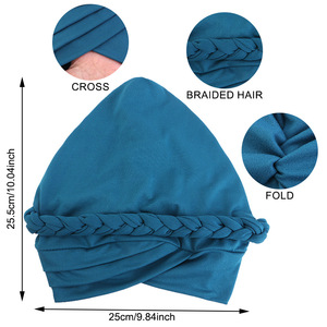 Yuhong <span class=keywords><strong>Turban</strong></span> tressé pour <span class=keywords><strong>femme</strong></span>, bonnet <span class=keywords><strong>turban</strong></span>, foulard torsadé, couvre-chef pré-noué, chapeau pour chimiothérapie et <span class=keywords><strong>cancer</strong></span> - Product Image 4