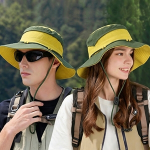 Sombrero de Sol de Ala Ancha para Hombre y Mujer, Sombrero de Pescador Transpirable de Secado Rápido con Correa para la Barbilla, Plegable, Protección UV, para Senderismo y Camping al Aire Libre - Product Image 6