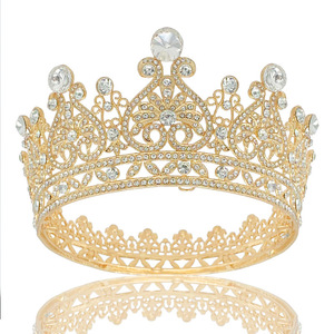 Corona de Oro Rosa de Lujo, Glamurosa para Baile de Graduación, Accesorio para el Cabello Hecho a Mano en Aleación para <span class=keywords><strong>Mujer</strong></span>, Decoración para el Cabello - Product Image 2