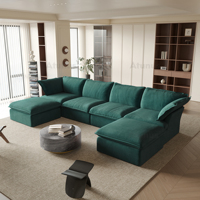 Canapé modulaire sectionnel ATUNUS 3 places, moderne, vert, avec housse en tissu amovible, meubles de salon, canapé en velours