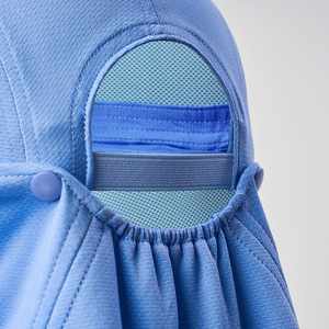 Sombrero de sol de ala ancha de seda helada para mujer con máscara facial, azul, para verano, pesca al aire libre, protección UV - Product Image 1