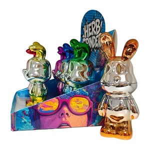 Broyeur à fumée en métal en forme de lapin, double couche, électroplaqué - Product Image 6