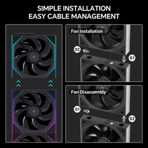 Ventilateur de boîtier PC Thermalright TL-M12Q 120 mm ARGB, haute performance (CFM), silencieux, PWM, avec miroirs infinis et conception 3-en-1 connectable - Product Image 3
